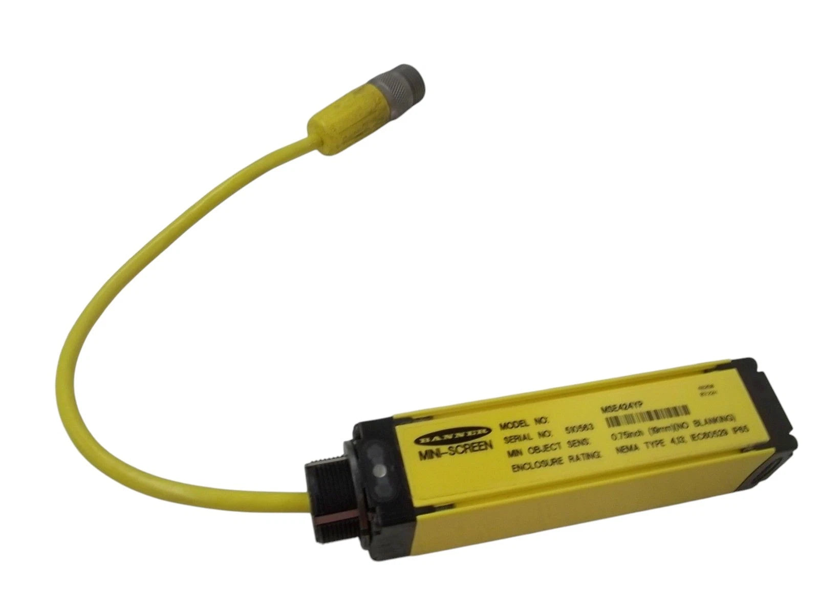 MSE424YP | Banner Engineering Mini-Screen Safety Light Curtain Emitter