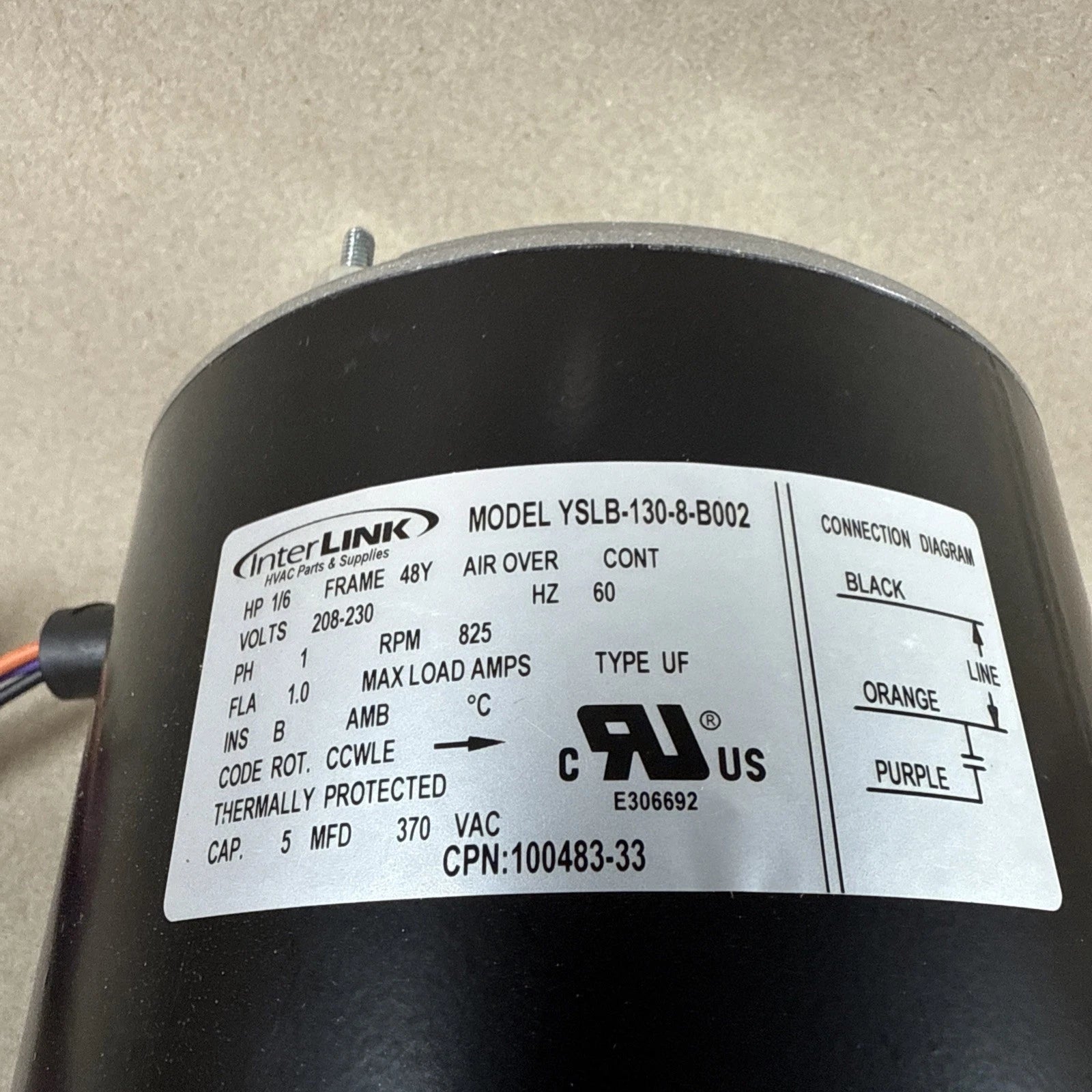 Lennox 92W51 OEM 1/6 HP Condenser Fan Motor for 14ACX Air Conditioning Systems