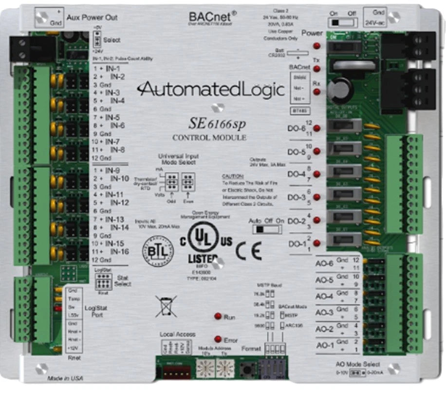 Automated Logic SE6166SP Programmable Building Automation Control Module 24VAC 28 Points