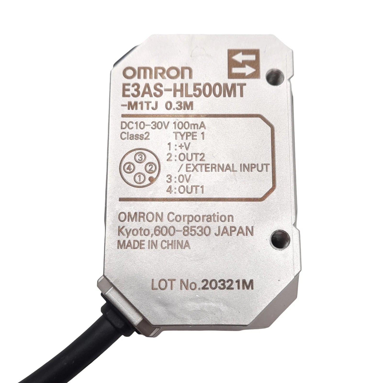 Omron E3AS-HL500MT-M1TJ Laser Photoelectric Sensor 500mm IO-Link PNP