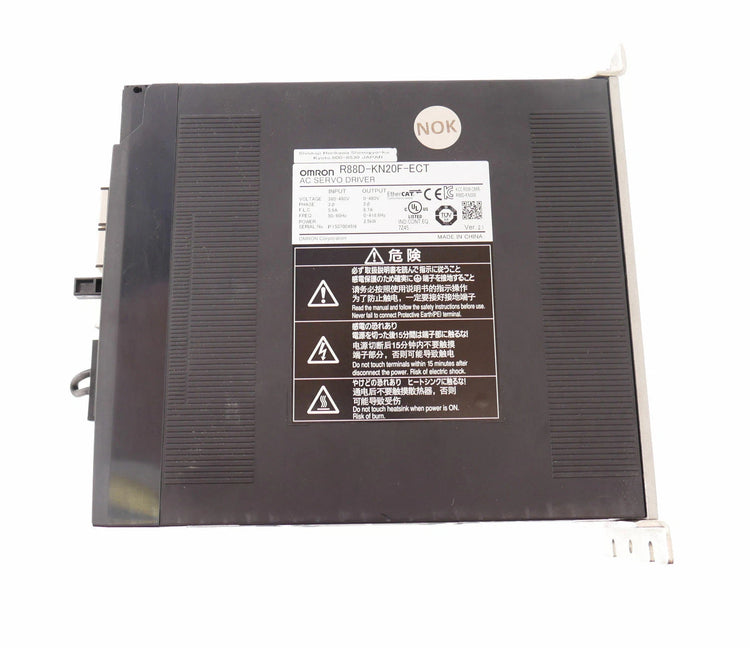 R88D-KN20F-ECT | Omron G5-Series 20 kW EtherCAT AC Servo Drive (400 VAC)