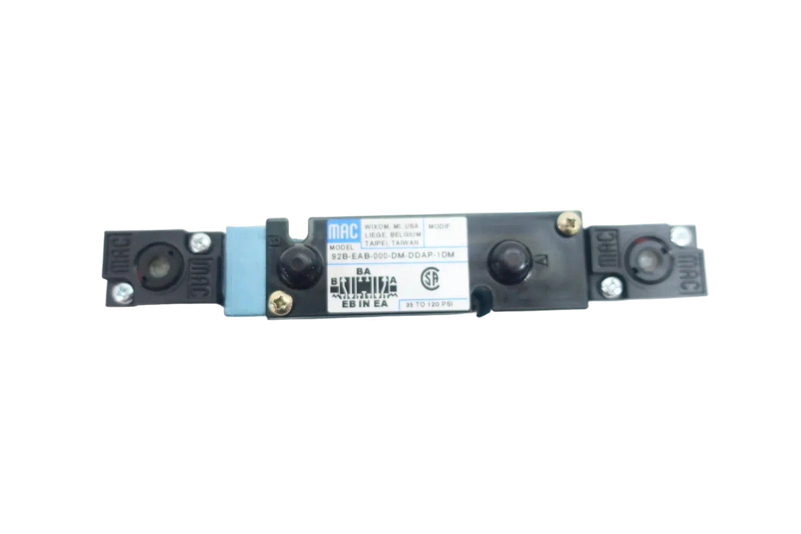 92B-EAB-000-DM-DDAP-1DM | MAC Valves 92 Series 5/3 Double Solenoid Valve 24VDC
