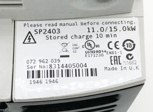 Control Techniques SP2403 Unidrive SP AC Drive 11 kW 25 A 380–480 VAC
