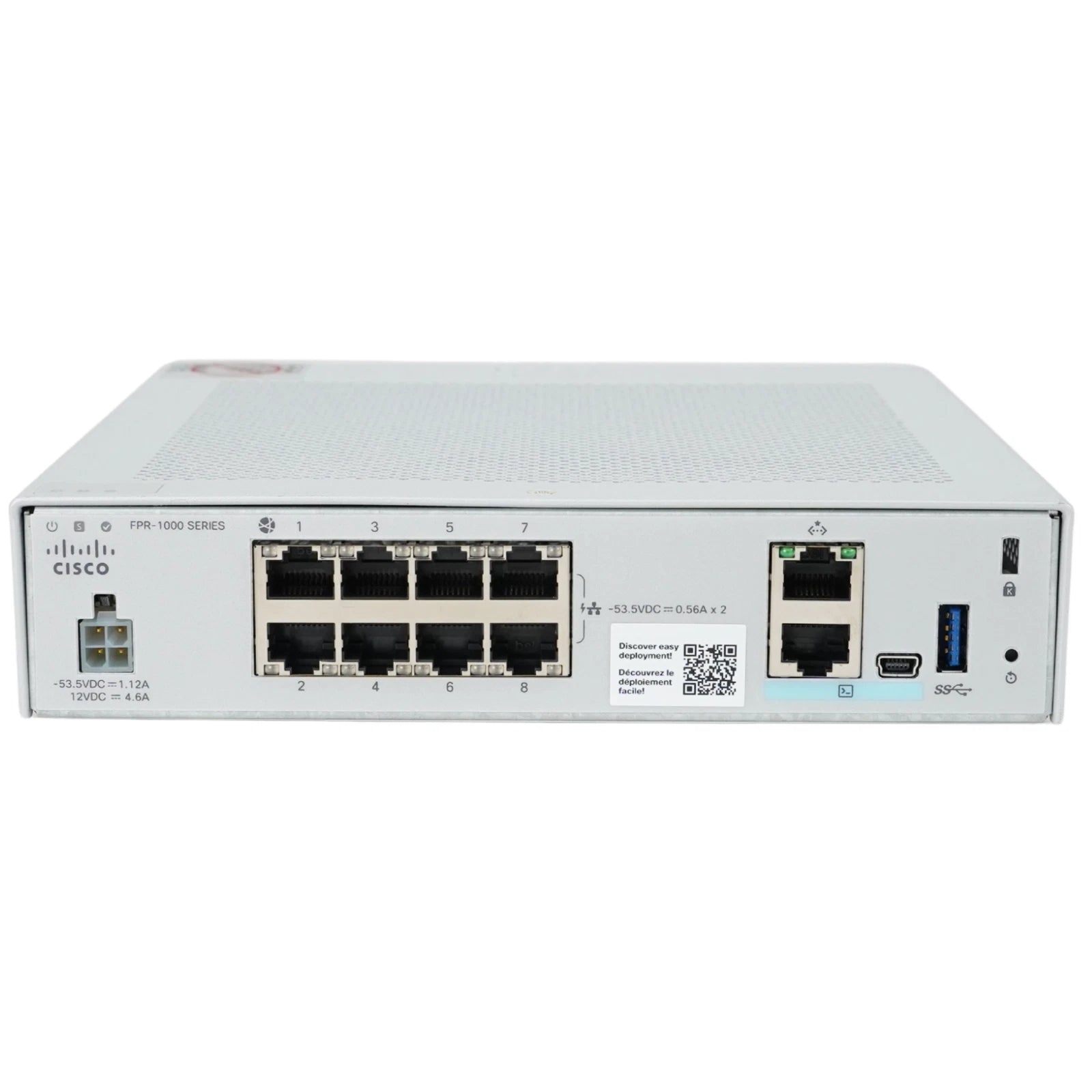 Cisco FPR1010-NGFW-K9 Next-Generation Firewall Appliance 8-Port Security Device