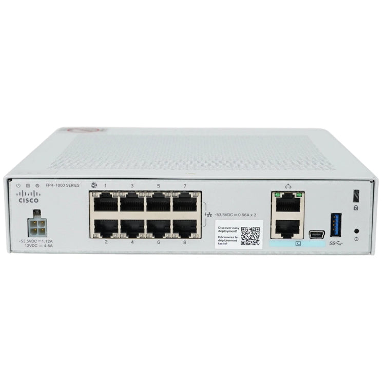 Cisco FPR1010-NGFW-K9 Next-Generation Firewall Appliance 8-Port Security Device