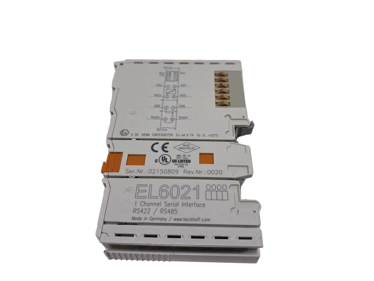 Beckhoff EL6021 EtherCAT RS422/RS485 Serial Interface Terminal for Industrial Automation