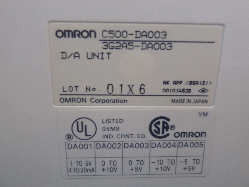C500-DA003 | Omron C500 Series Analog Output PLC Module