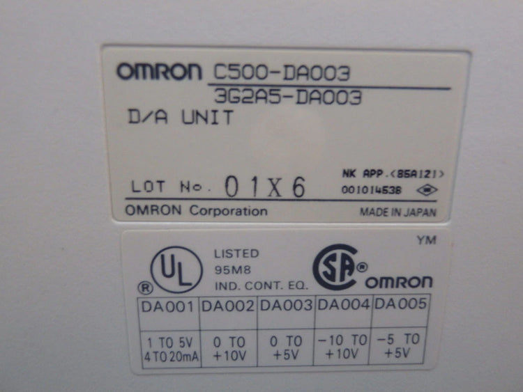 C500-DA003 | Omron C500 Series Analog Output PLC Module