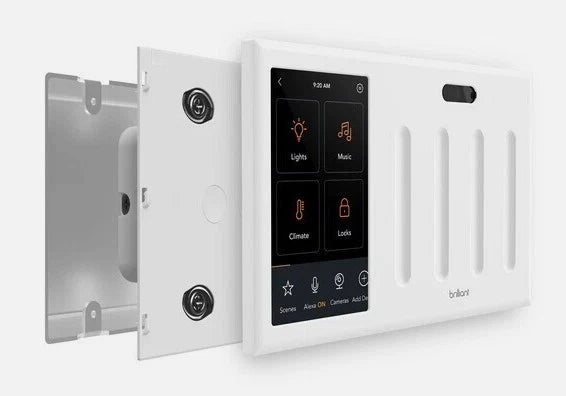 BHA120US-WH4 | Brilliant Smart Home 4-Switch Touchscreen Control Panel with Wi-Fi and Intercom