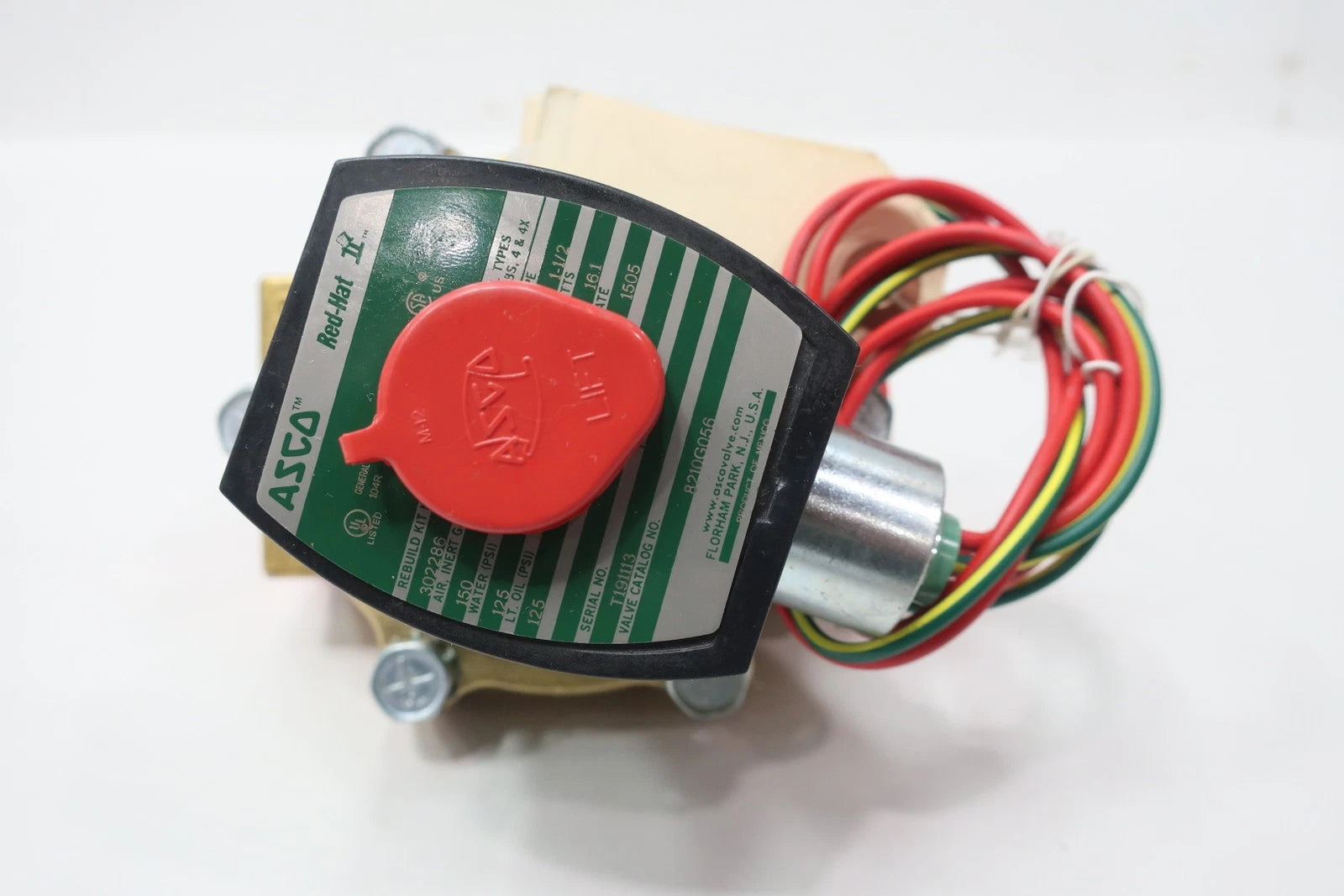 ASCO 8210G056 Pilot-Operated Two-Way Normally Closed Brass Solenoid Valve One and One-Half Inch