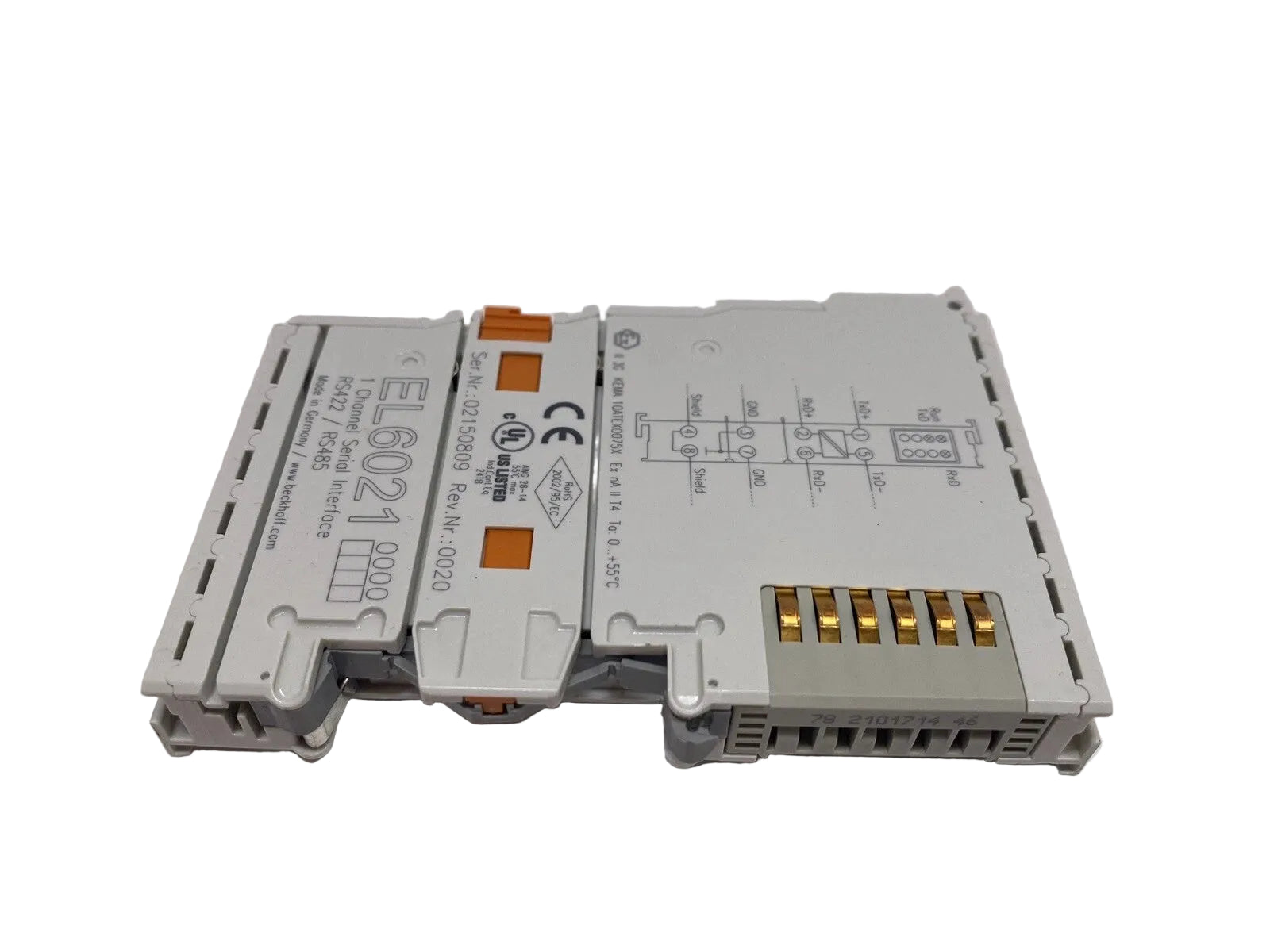 Beckhoff EL6021 EtherCAT RS422/RS485 Serial Interface Terminal for Industrial Automation