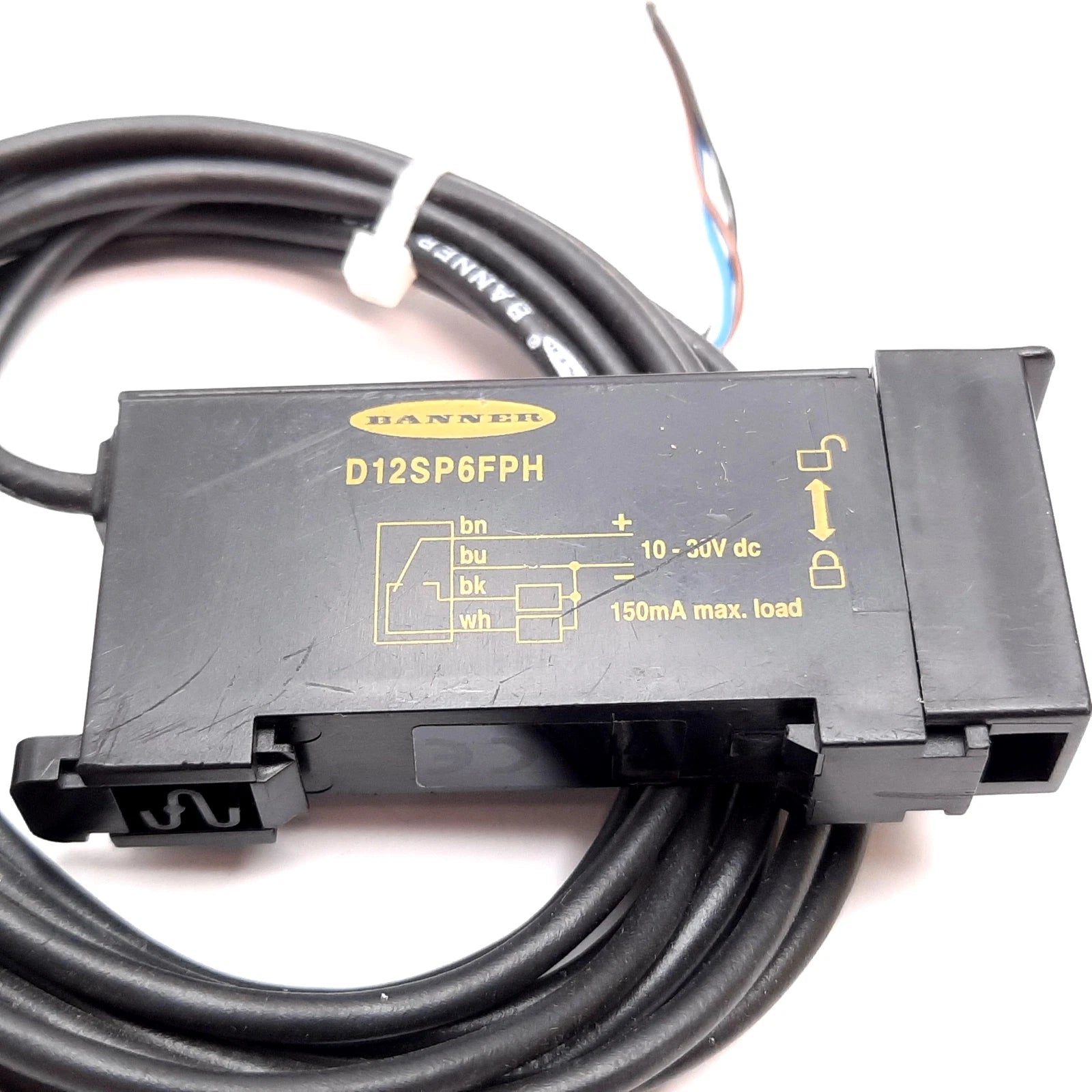 D12SP6FPH | Banner Engineering D12 High-Power Plastic Fiber Optic Sensor