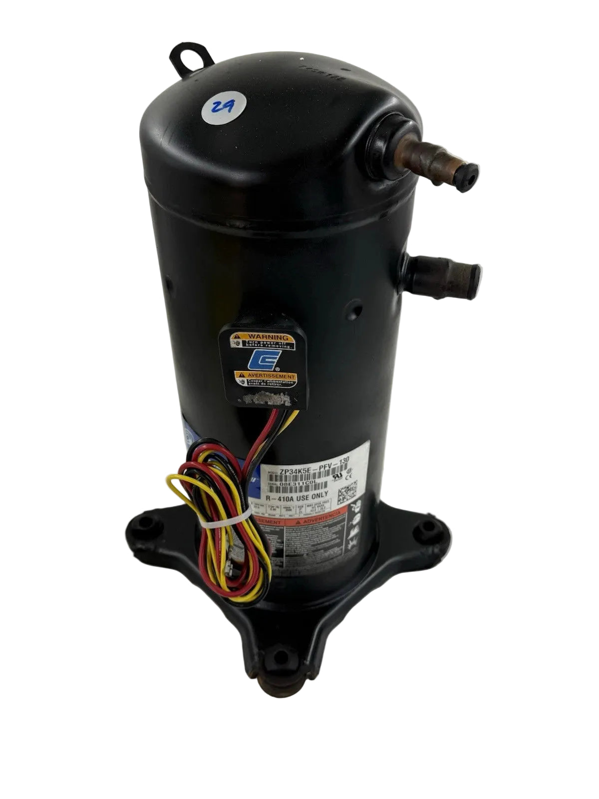 ZP34K5E-PFV-130 | Copeland 3 Ton Scroll Compressor 208–230V 1PH 34,500 BTU R410A HVAC