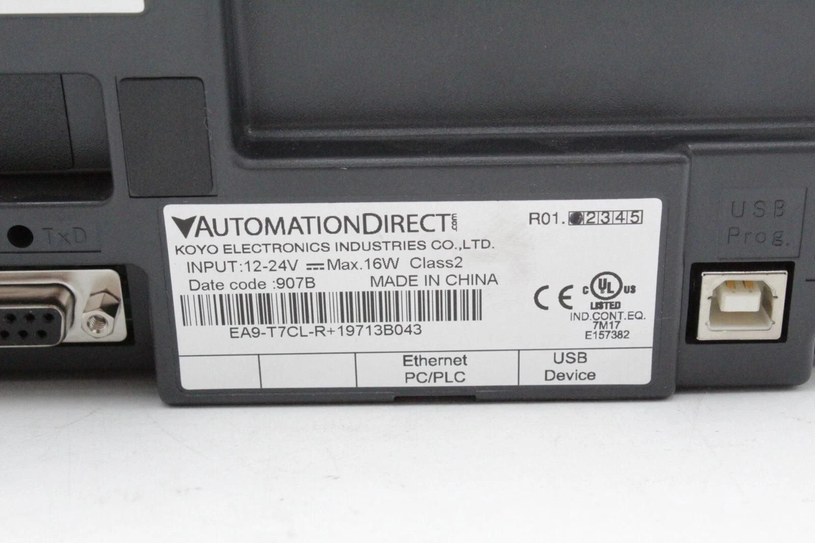 EA9-T7CL-R | Automation Direct 7-inch TFT LCD touchscreen HMI with Ethernet and RS-232/422/485