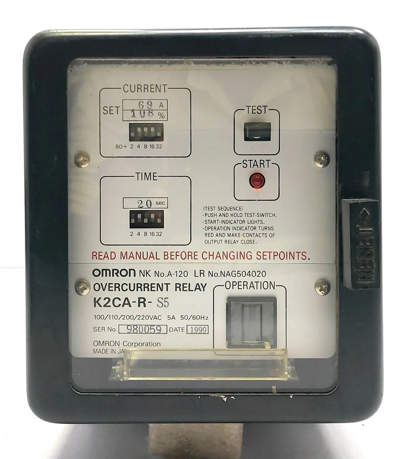 K2CA-R-S5 | Omron Solid-State Overcurrent Relay 5A Multi-Voltage