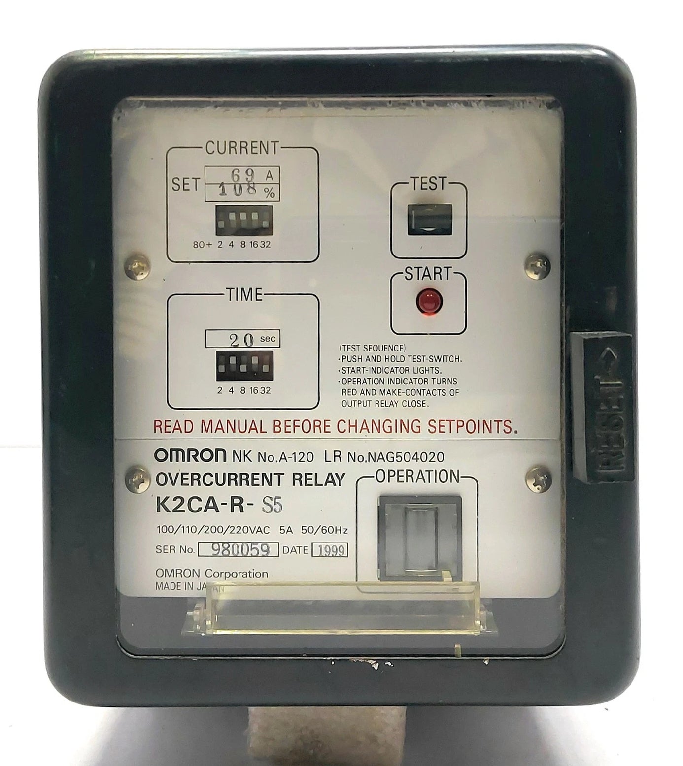 K2CA-R-S5 | Omron Solid-State Overcurrent Relay 5A Multi-Voltage