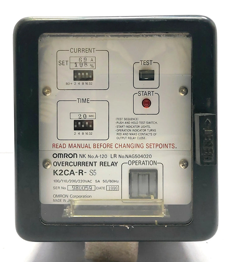 K2CA-R-S5 | Omron Solid-State Overcurrent Relay 5A Multi-Voltage