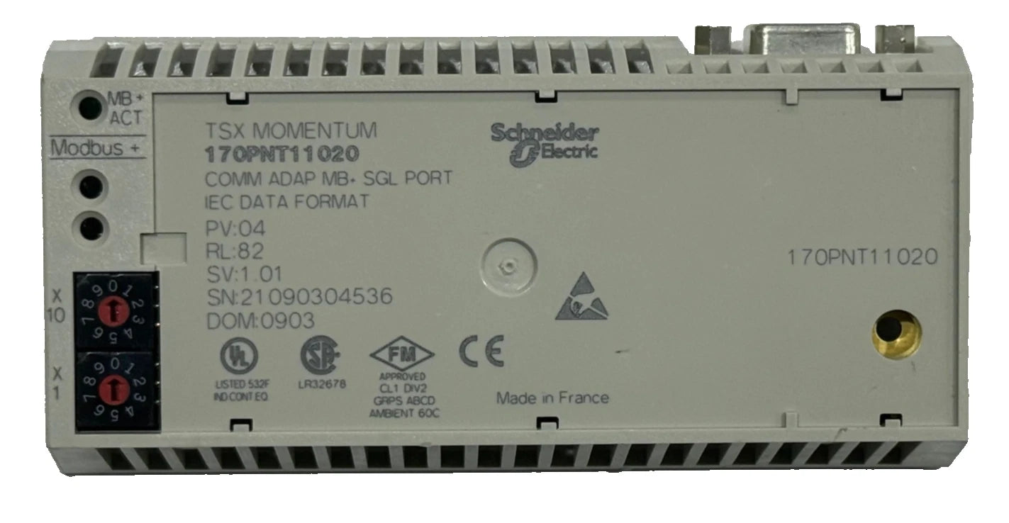 170PNT11020 | Schneider Electric Modicon Momentum Modbus Plus Communication Adapter