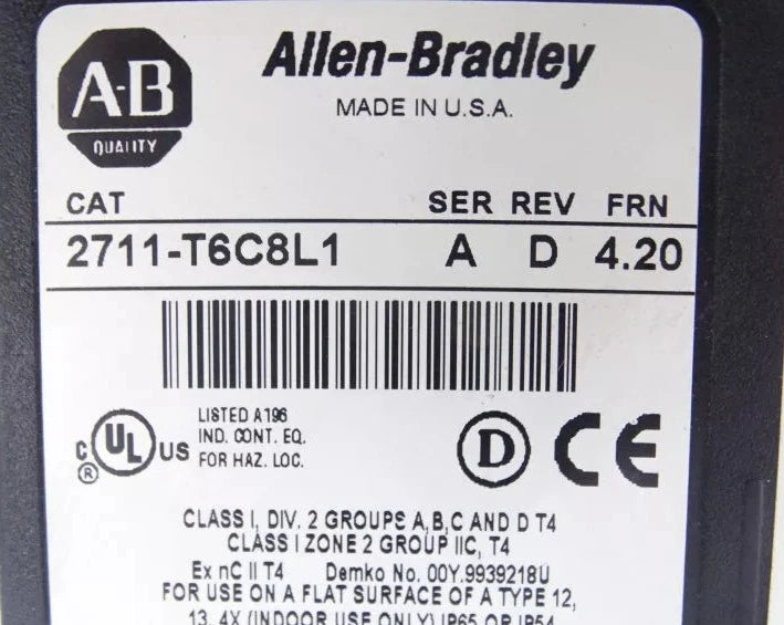 2711-T6C8L1 | Allen-Bradley PanelView 600 Color Touch, DH+/RS-232, DC Power