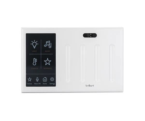 BHA120US-WH4 | Brilliant Smart Home 4-Switch Touchscreen Control Panel with Wi-Fi and Intercom