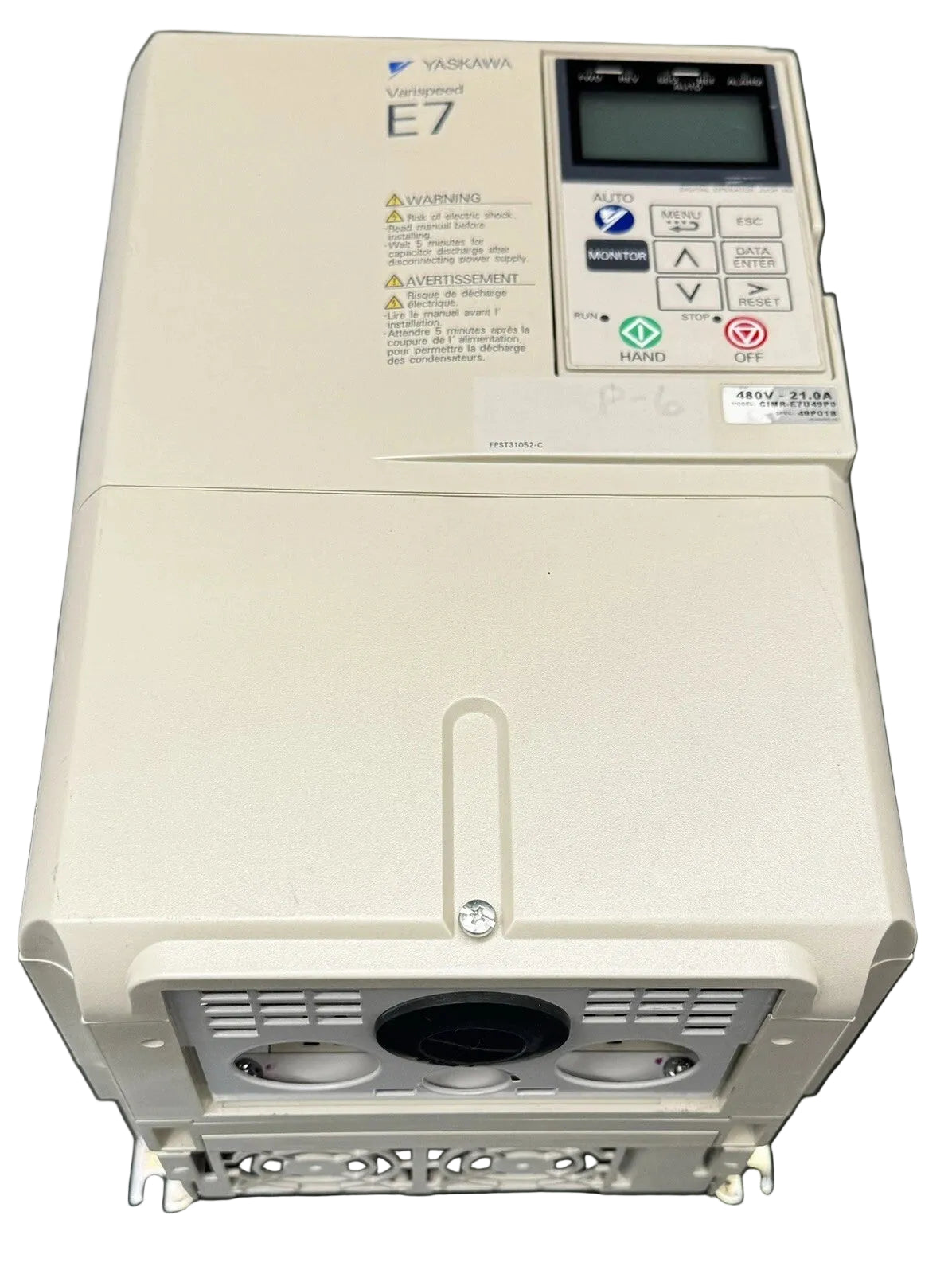 CIMR-E7U49P0 | Yaskawa E7 Series 15 HP 480 VAC AC Drive