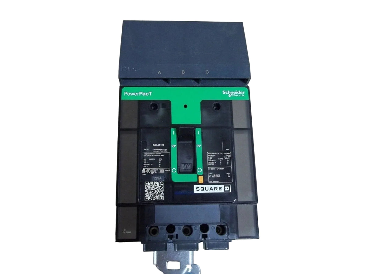 Square D BDA36125 PowerPact B 125 Ampere Three-Pole I-Line Molded Case Circuit Breaker