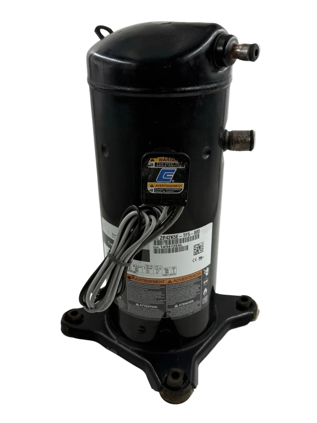 ZR42K5E-TF5-800 | Copeland 42,200 BTU Scroll Compressor 230V 3PH R22/R407C/R410A HVAC