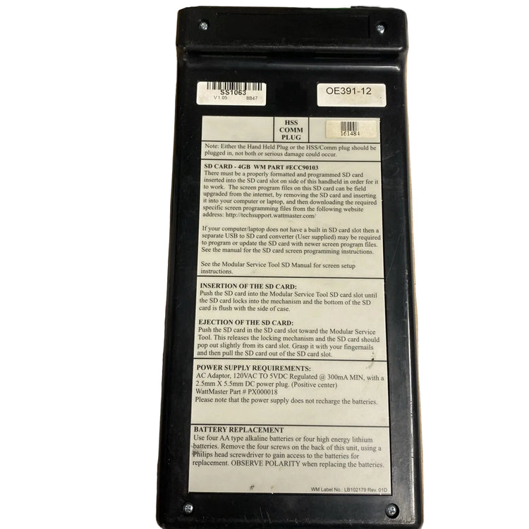 AAON WattMaster OE391-12 Modular Service Tool Operator Interface