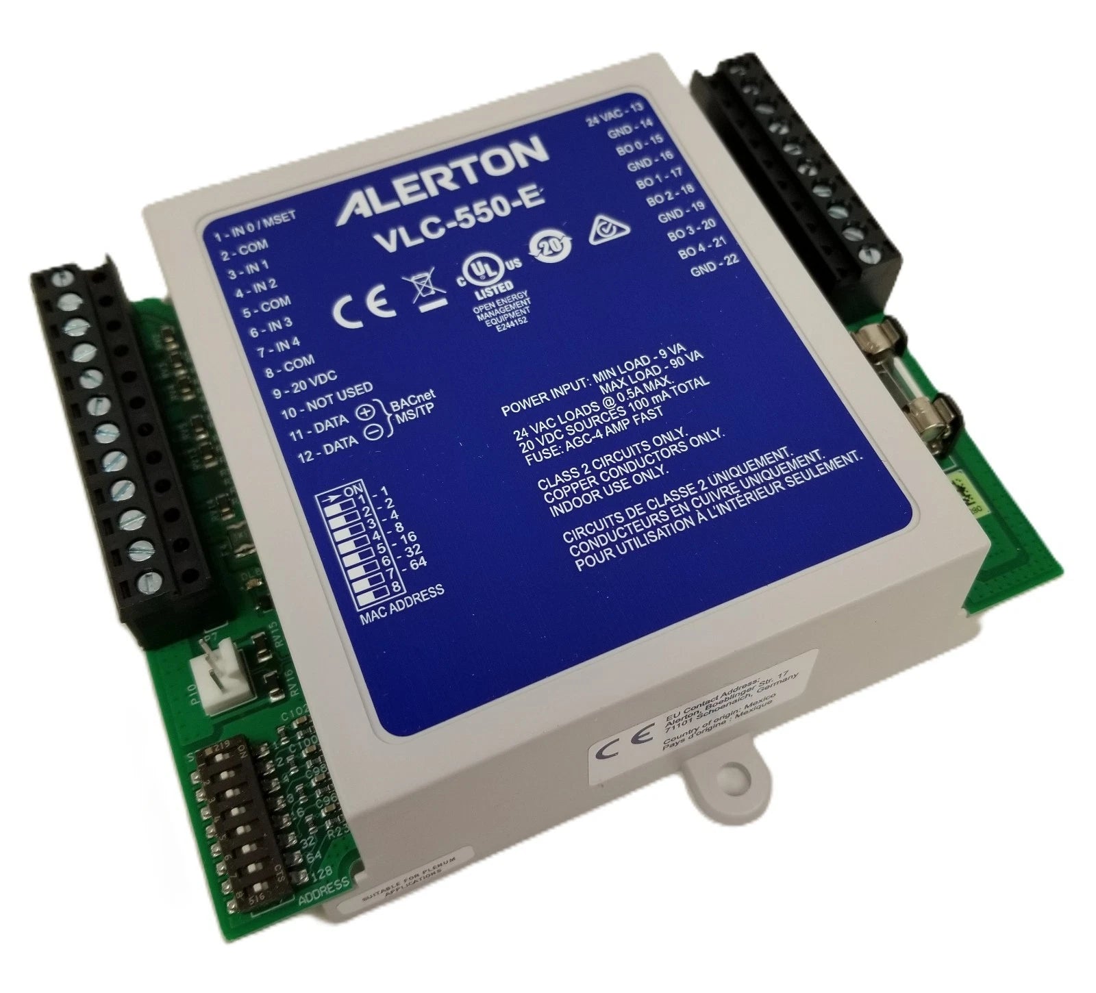 Alerton VLC-550-E VisualLogic BACnet Field Controller for Fan Coil and Heat Pump Applications