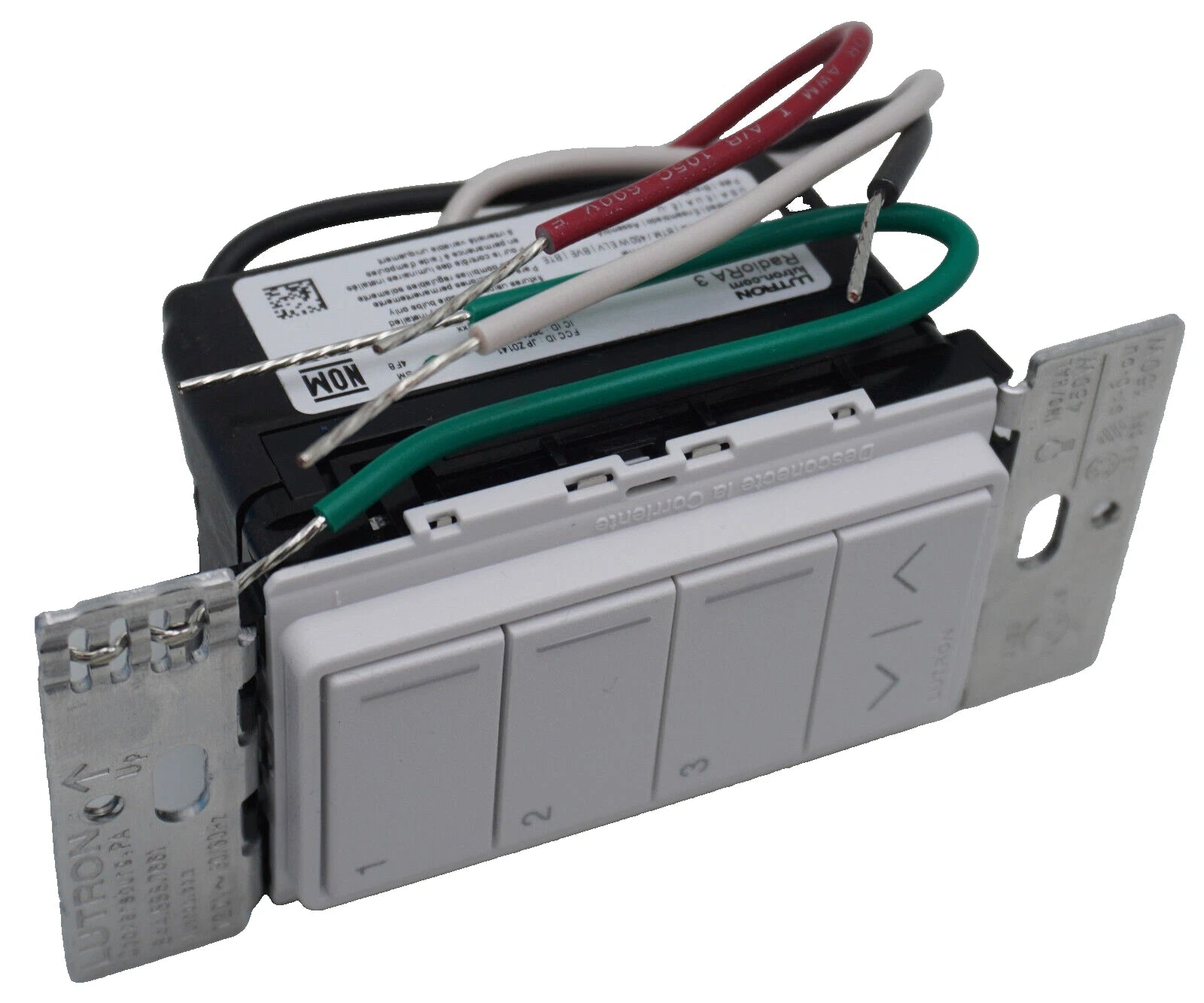 RRST-HN3RL-SW | Lutron Sunnata RF 3-Button Raise/Lower Hybrid Keypad for RadioRA 3