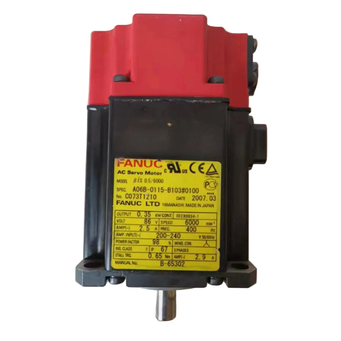 A06B-0115-B103 | FANUC AC Servo Motor B0.5/6000 200–240VAC CNC