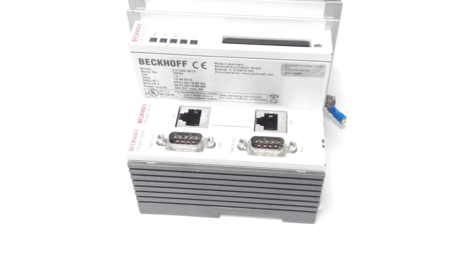 CX1020-0012 | Beckhoff BASIC CPU Module with Dual Ethernet and TwinCAT 2 Runtime