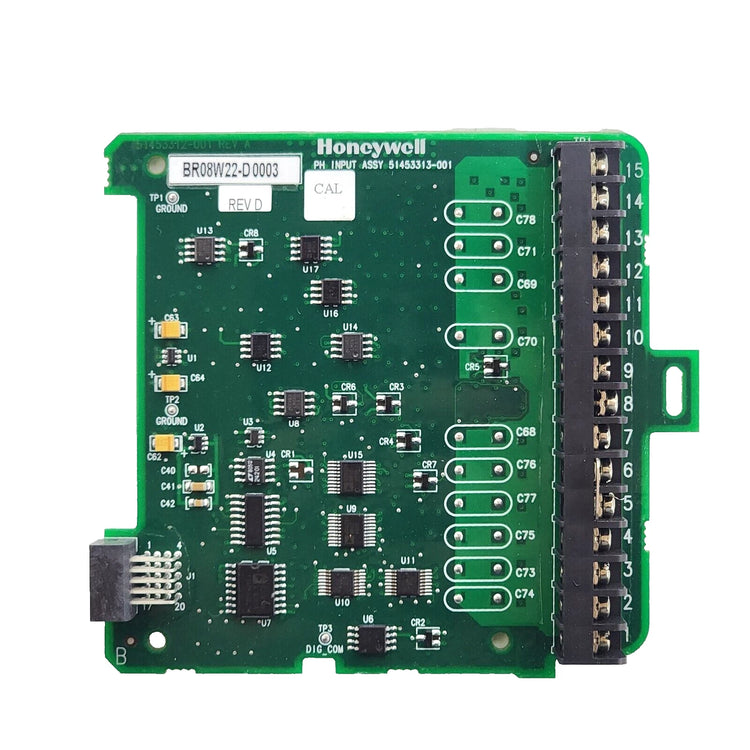 51453313-001 | Honeywell PH Input Assembly PCB Board with 15-Slot Screw Terminal & 20-Pin Connector