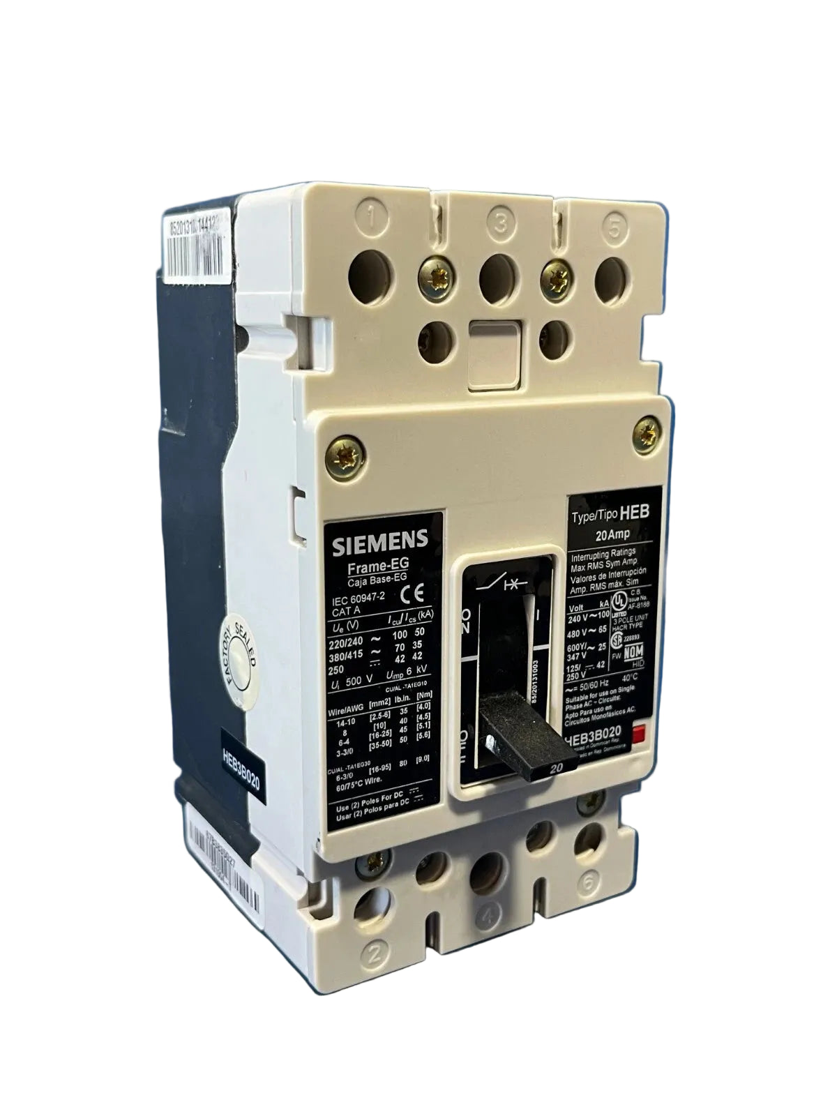 Siemens HEB3B020 HEB Series Molded Case Circuit Breaker