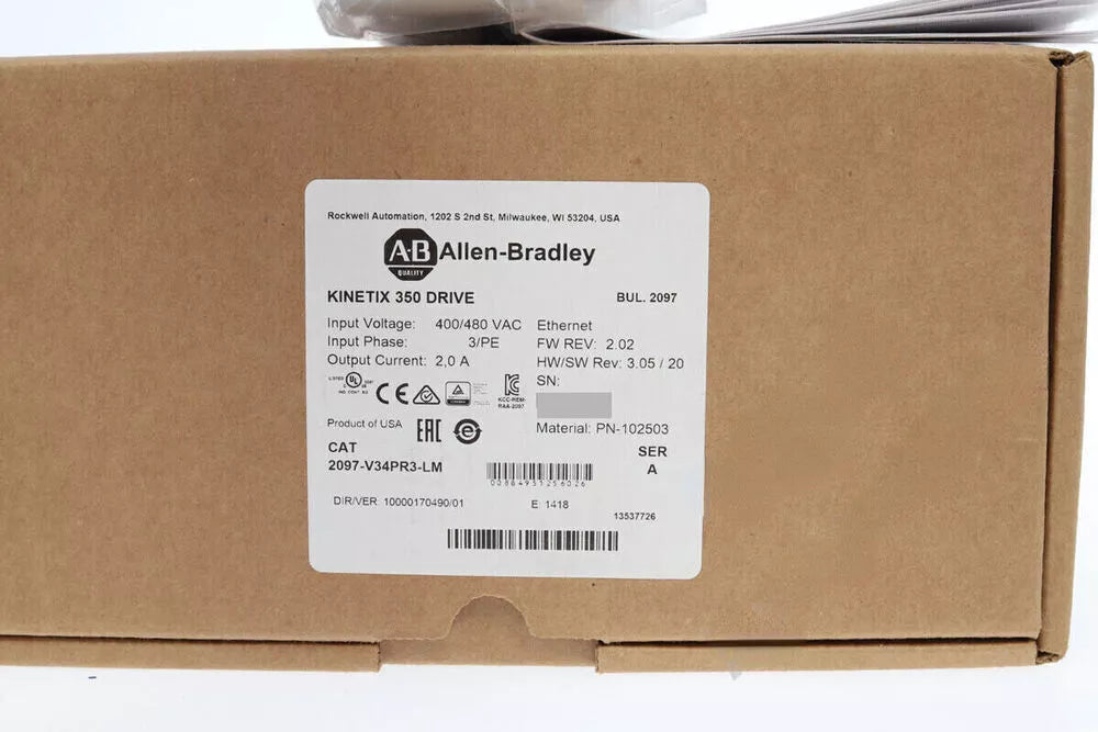 2097-V34PR3-LM | Allen-Bradley Kinetix 350 Servo Drive, 480V AC, 3-PH, 1kW, 2A