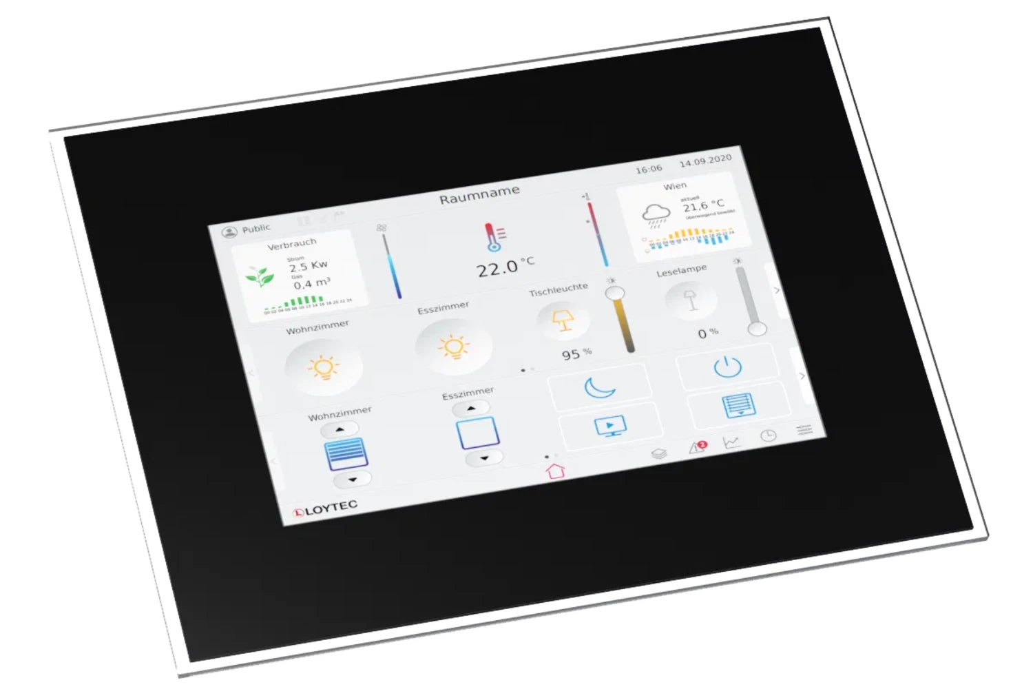 LOYTEC LVIS-3ME7-G2 7-Inch BACnet CEA-709 Modbus Capacitive Touch Panel Operator Interface