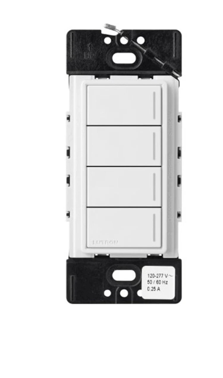 RRST-HN4B-WH | Lutron RadioRA 3 Sunnata RF 4-Button Hybrid Keypad 120V Gloss White