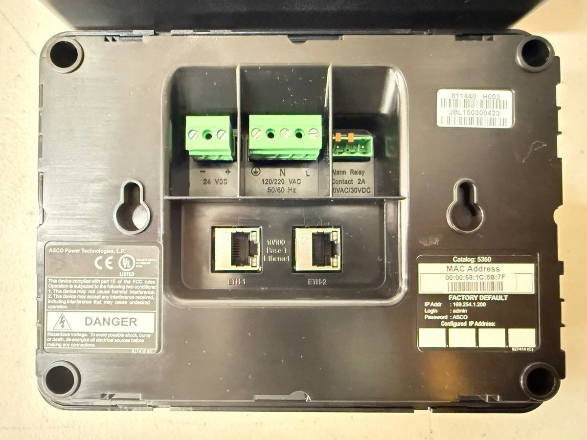 ASCO 5350 Eight-Channel Remote Annunciator for Automatic Transfer Switches