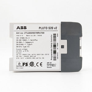 ABB 2TLA020070R4700 Pluto S20 V2 Programmable Safety Controller 24VDC