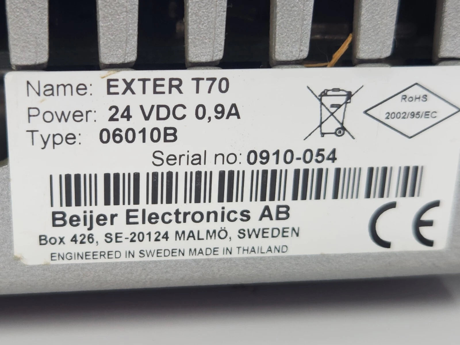 Beijer T70-06010B EXTER Series 6.5 Inch Color Touch Screen Operator Interface 24 VDC