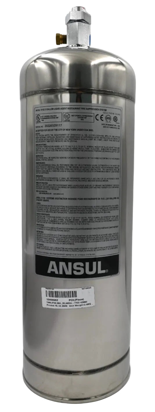 Ansul 429862 R-102 3-Gallon Stainless Steel Tank Assembly