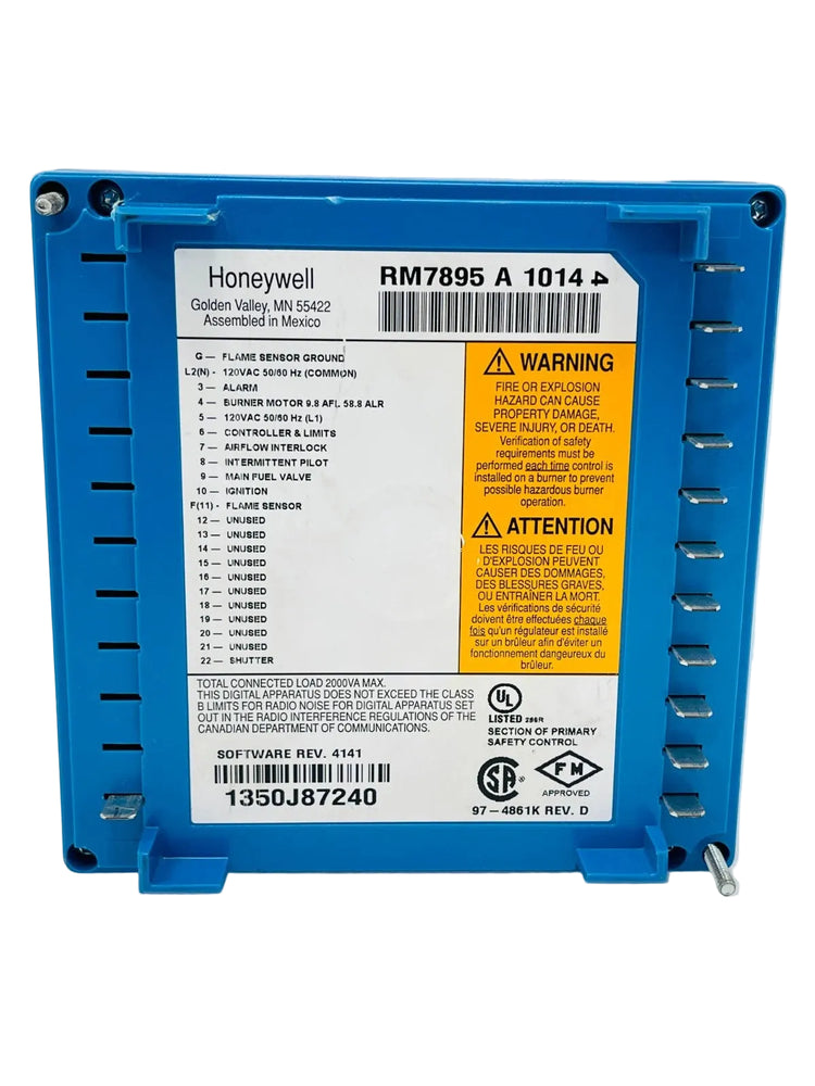 RM7895A1014 | Honeywell 7800 Series Intermittent Pilot Burner Control Relay Module