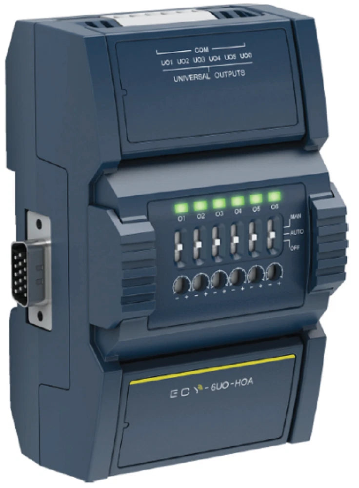 Distech Controls ECY-8UI6UO-HOA ECLYPSE I/O Extension Module with HOA Switches and Potentiometers