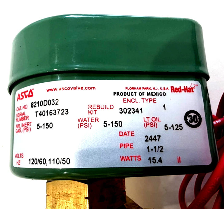 ASCO 8210D32 Series 210 Two-Way Normally Open Solenoid Valve for High-Flow Industrial Fluid Control Applications