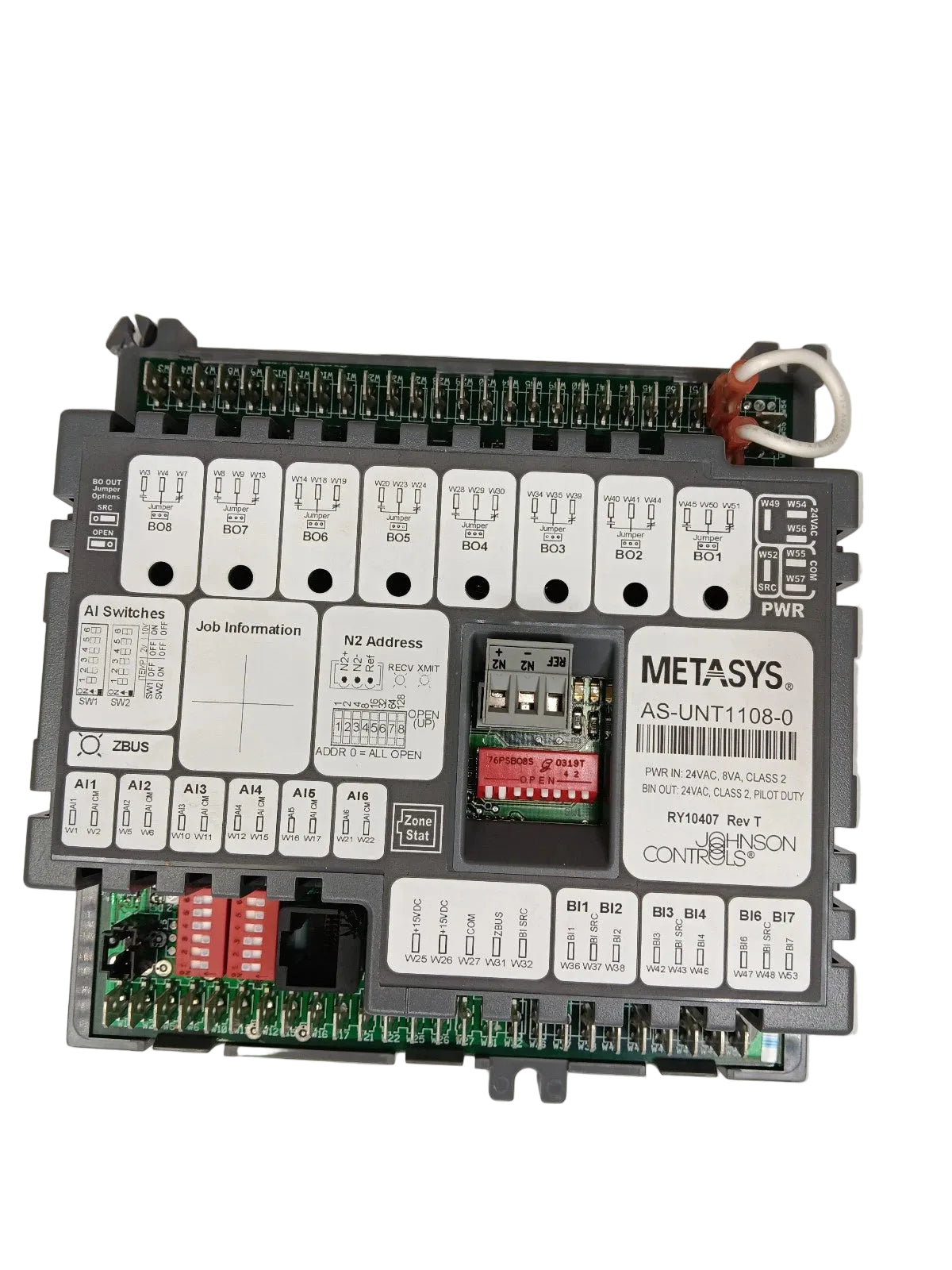 Johnson Controls AS-UNT1108-0 UNT1100 Series Unitary HVAC Controller with 6 Analog Inputs and 8 Relay Outputs