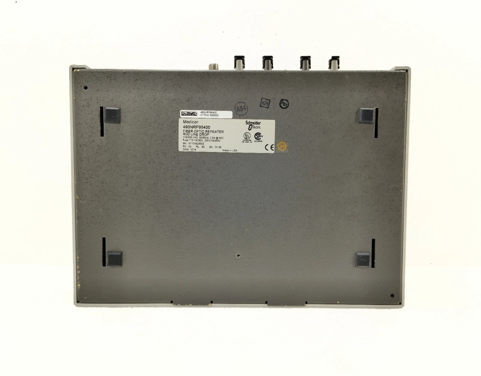 Schneider Electric 490NRP95400 Fiber Optic Repeater RMI Oline 2 Port 240VAC PLC Module