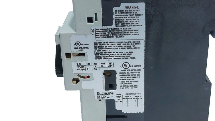 140M-F8E-C45 | Allen-Bradley Motor Protection Circuit Breaker, 32-45A