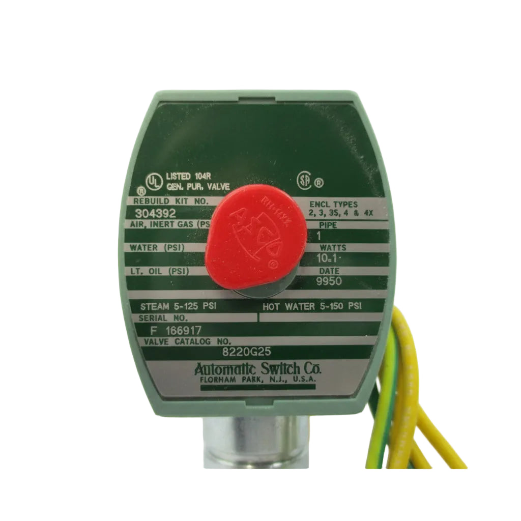 Asco 8220G25 1-Inch Normally Closed Hot Water and Steam Solenoid Valve 120VAC