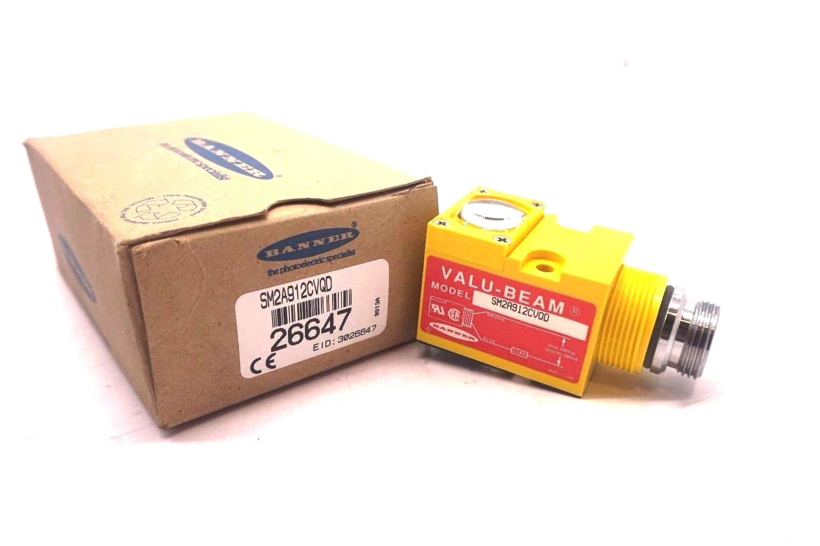 SM2A912CVQD | Banner Engineering VALU-BEAM Convergent Photoelectric Sensor