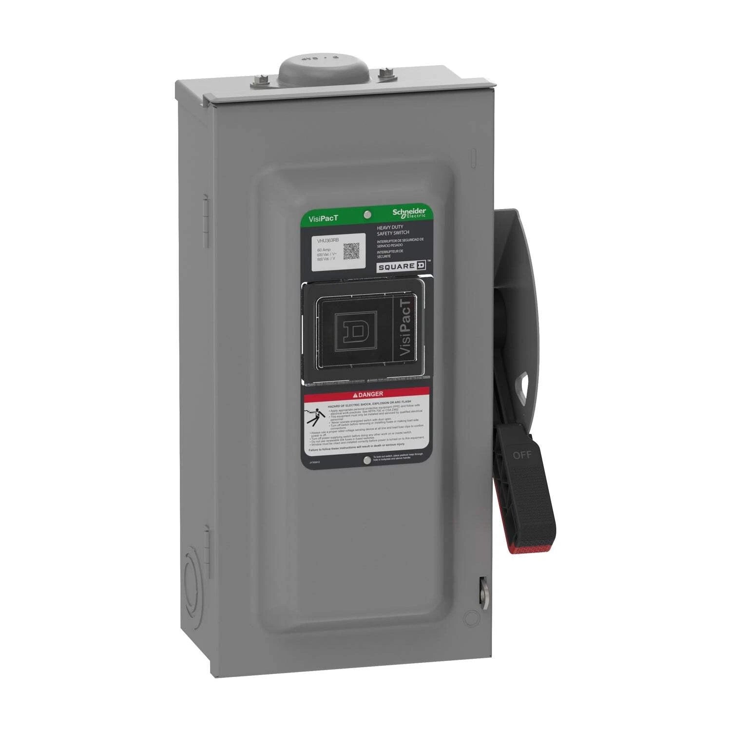 Square D VHU363RB VisiPacT 100 Ampere Three-Pole 600 Volt Non-Fusible Safety Disconnect Switch